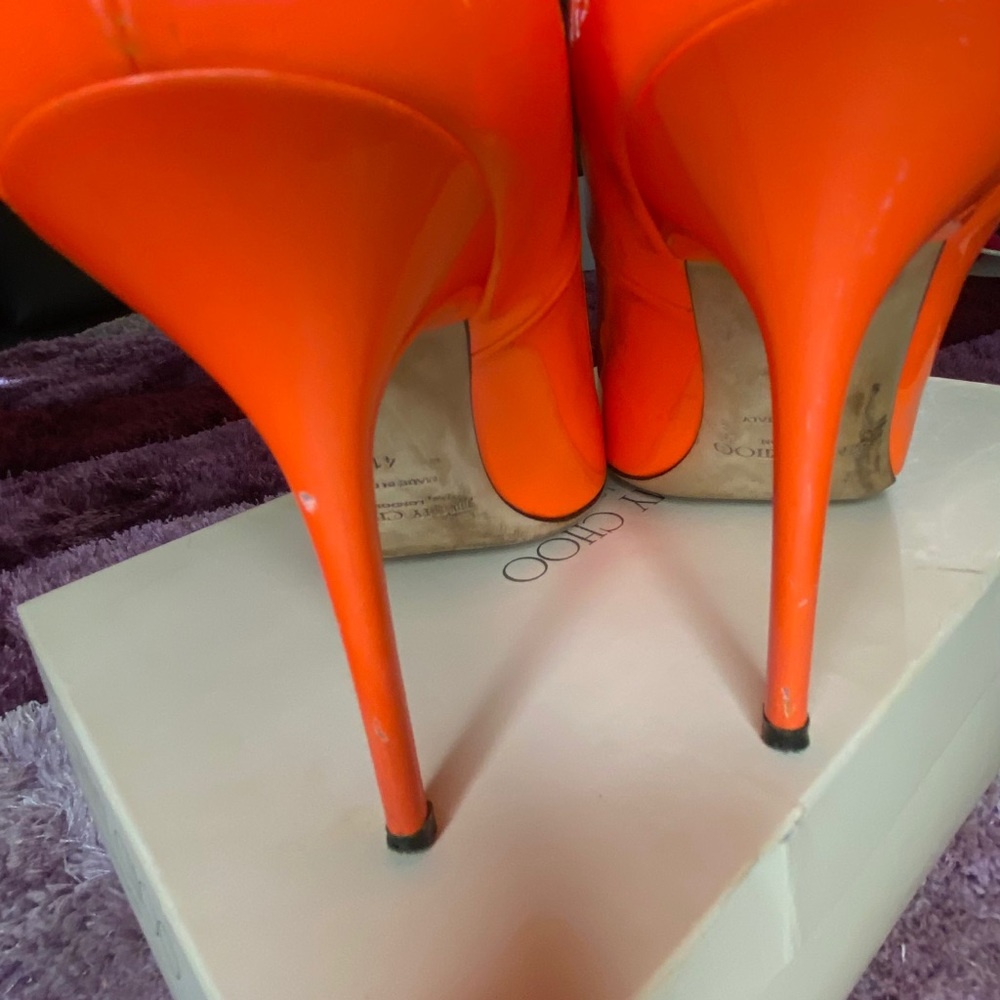 Jimmy Choo Abel Neon Flame Heels - Picture 6 of 7